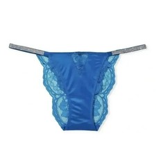 New Shine Strap Lace Satin Cheeky Panty M