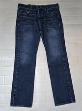 Hollister Men’s Bootcut Jeans 33x32 Blue Denim 100% Cotton Button Fly
