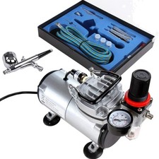 airbrush kit compressor set gravity feed airbrush spray gun tattoo makeup mod...