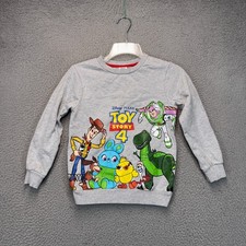 Toy Story 4 Sweatshirt Boys Size 8 Gray Woody Buzz Lightyear Rex Forky Disney