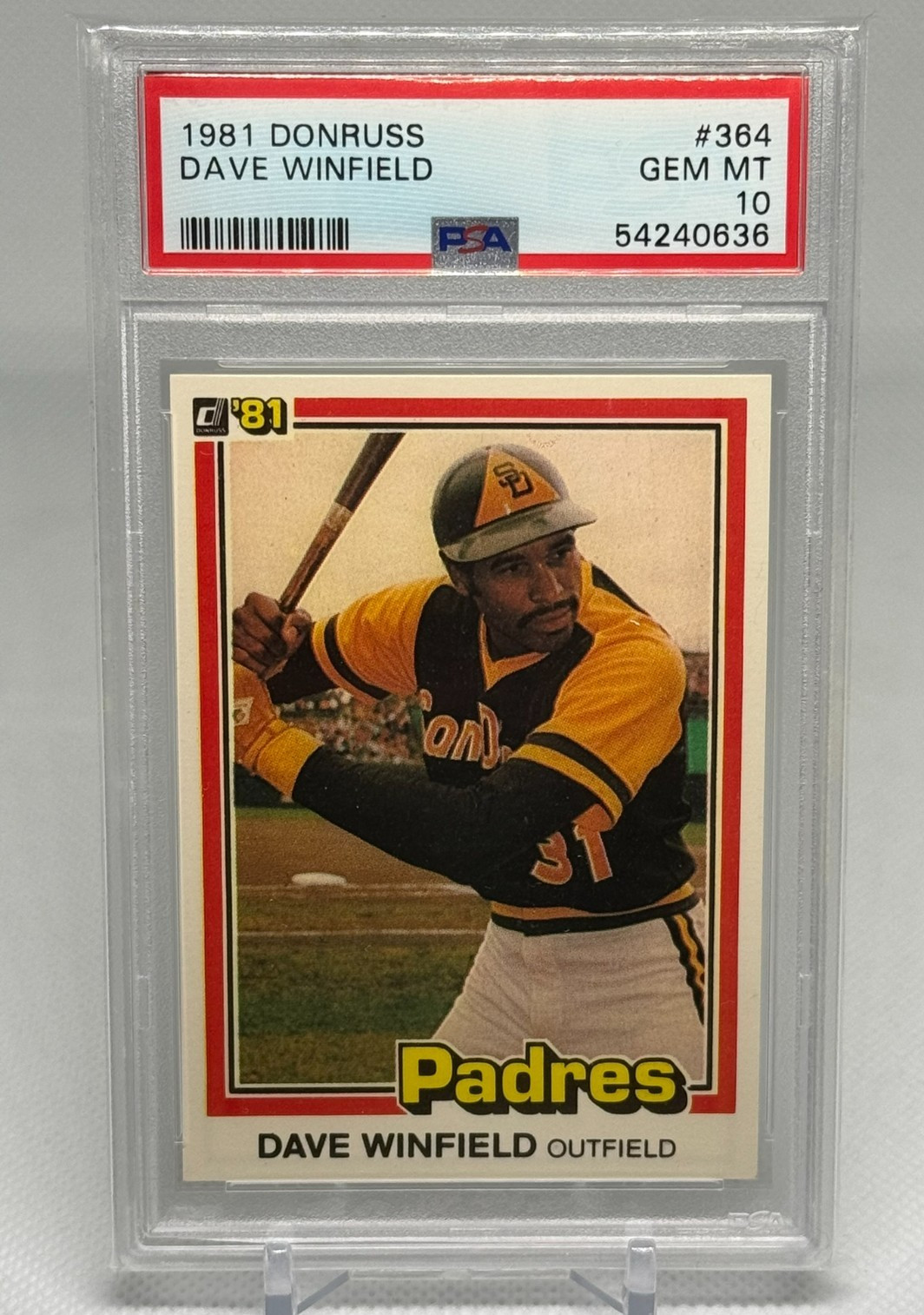 DAVE WINFIELD 1981 DONRUSS PSA 10 GEM MINT #364 PADRES YANKEES HOF