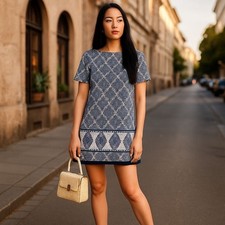 Lulu Stunning Affluent Bright Taj Mahai Paisley Beachy Shirt Dress Size Small