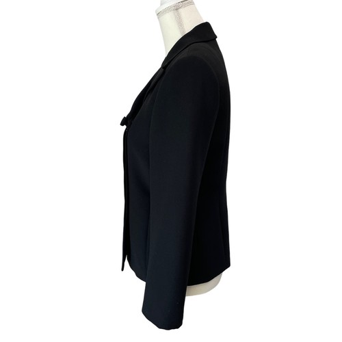 JACQUELINE FERRAR Black Blazer Size 6 Petite Career Formal Elegant Minimalist - Picture 4 of 9