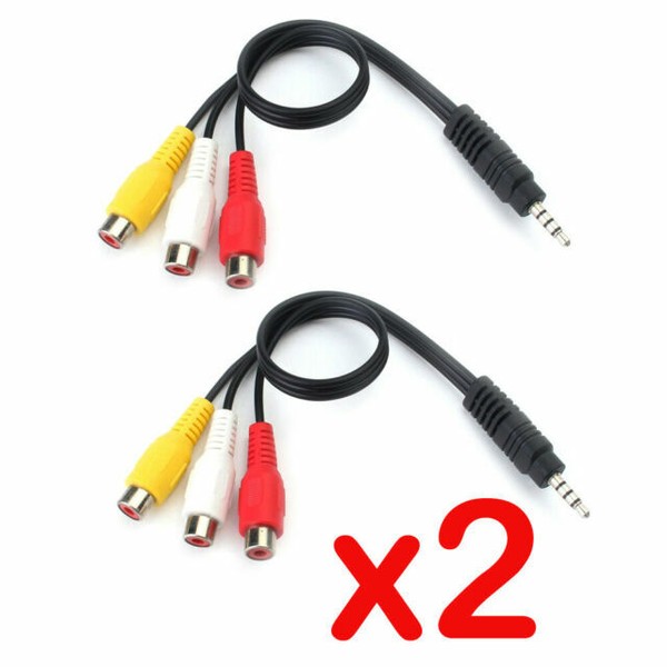 3.5mm Jack Plug to RCA Phono Video AV Composite Adapter Cable for