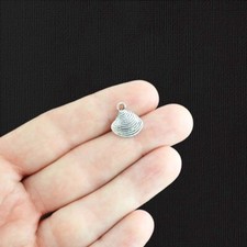 BULK 50 Seashell Charms Antique Silver Tone - SC442