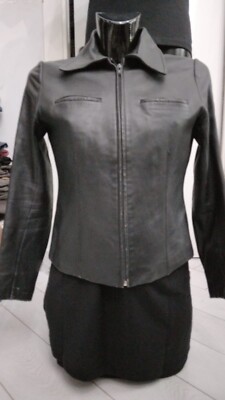 Conbipel Jacket in real leather used woman black Size 42 XYM764L