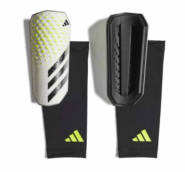 adidas Predator 23 Competition Shin Guards White/Lucid Lemon