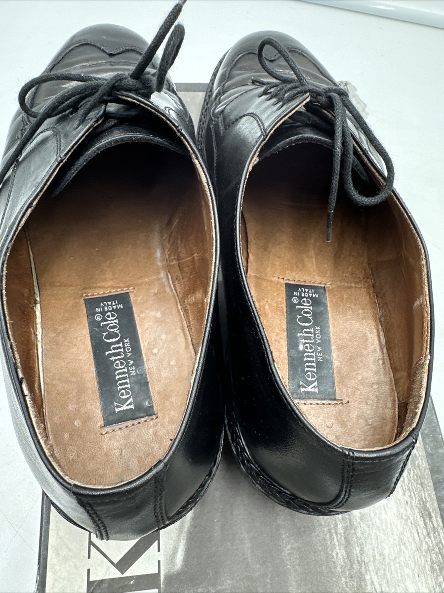 Kenneth Cole New York Mens Wingtip Oxford Shoes Size 9 Black Italy Braid Runner Kenneth Cole New York Mens Wingtip Oxford Shoes Size 9 Black  main image 3