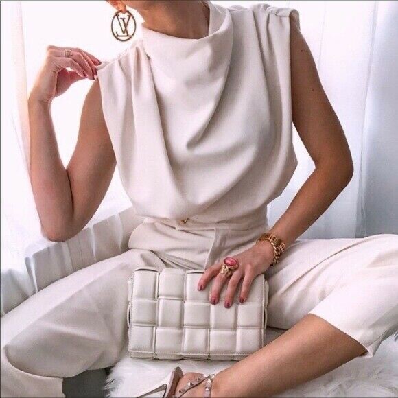 Zara Women Pleated Top & Trousers Co-ord Set Bloggers Fav