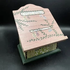 English Garden Wood Recipe Box Country Cottage Floral Pink Shabby Chic 3x5 Cards