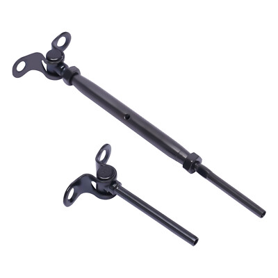 10x Black Cable Railing Kit T316 Stainless 1/8'' Swage Toggle Turnbuckle Hardware