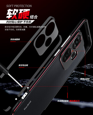 Metal Aluminum Bumper Frame case + Metal lens Film For Xiaomi Redmi Turbo 3