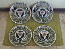 64 65 66 Ford Wire Spoke Spinner Hub Caps 13 Set 4 Wheel Covers 1964 1965 1966