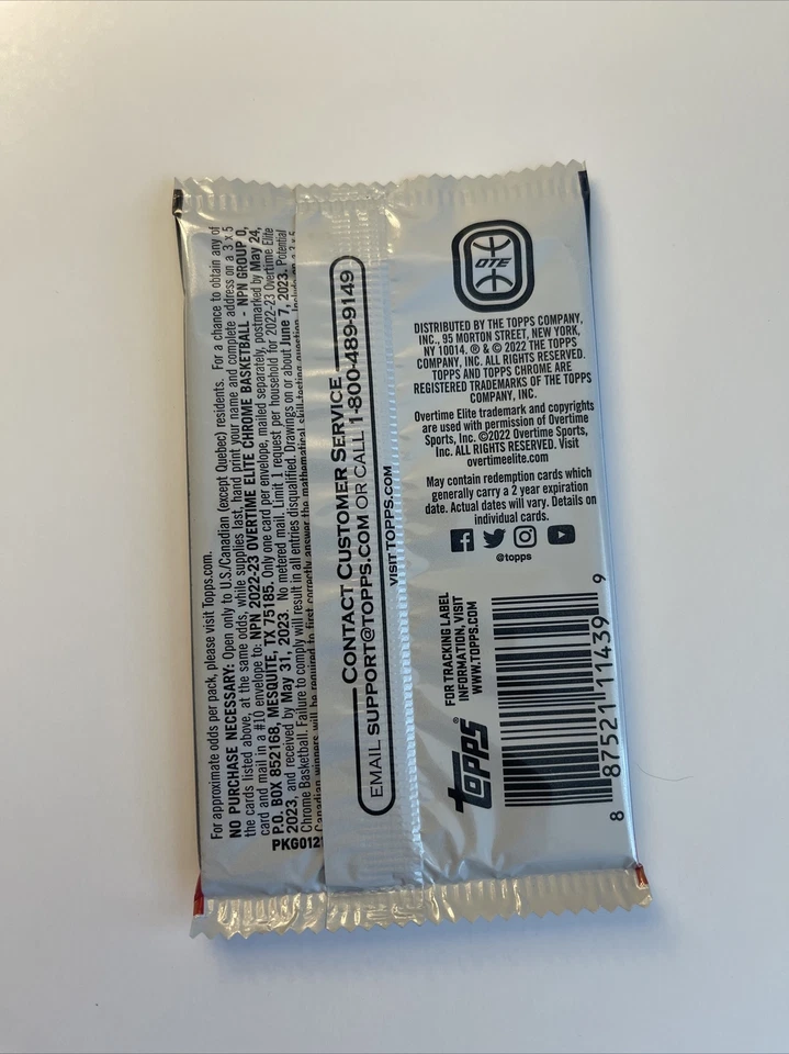 (1) 2022/23 TOPPS CHROME BASKETBALL OTE OVERTIME ELITE FACTORY SEALED BRAND NEW - Image 2 of 2