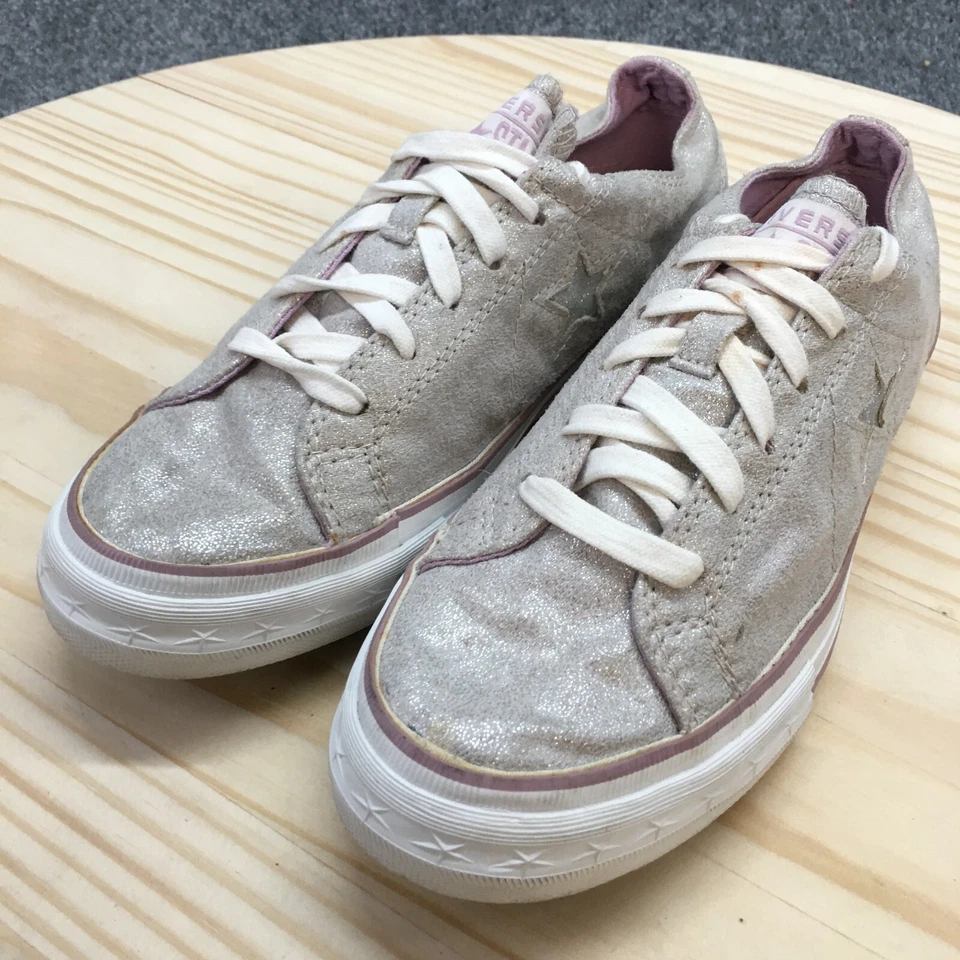 Zapatos deportivos Converse One Star para mujer 7 con cordones bajos gris tela cómoda Foto 3 de 4