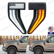 LED DRL Fender Vent Side Marker Light Turn Signal For Ford F150 F-150 2021-2023