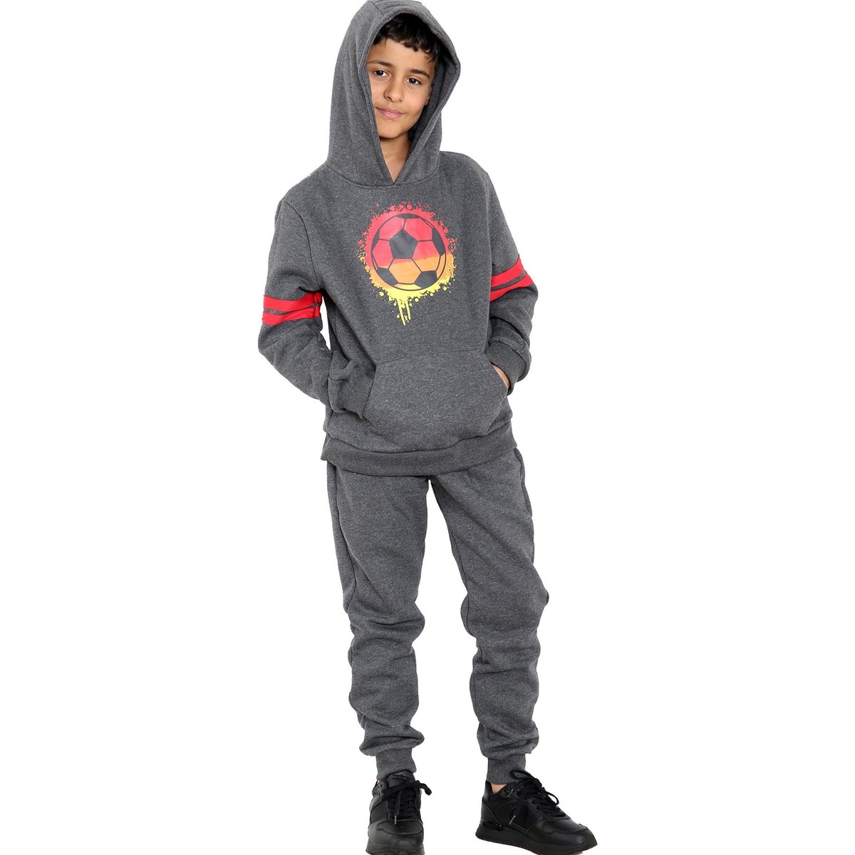 A2Z Kids Boys Football Print Tracksuit - 2 Piece Hoodie & Joggers Set (Age 5-6 To 13 Years)