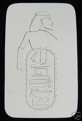 Glas Magische Laterne Dia THEBEN - KARTUSCHE VON REHABEAM UM 1890 ÄGYPTEN L66 