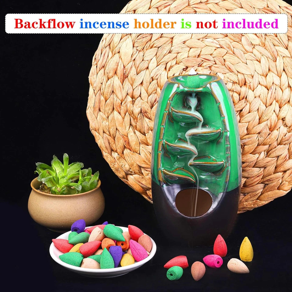 120PCS Incense Burner Cones Backflow Smoke Waterfall Censer Holder Bullet USA - Image 4 of 4