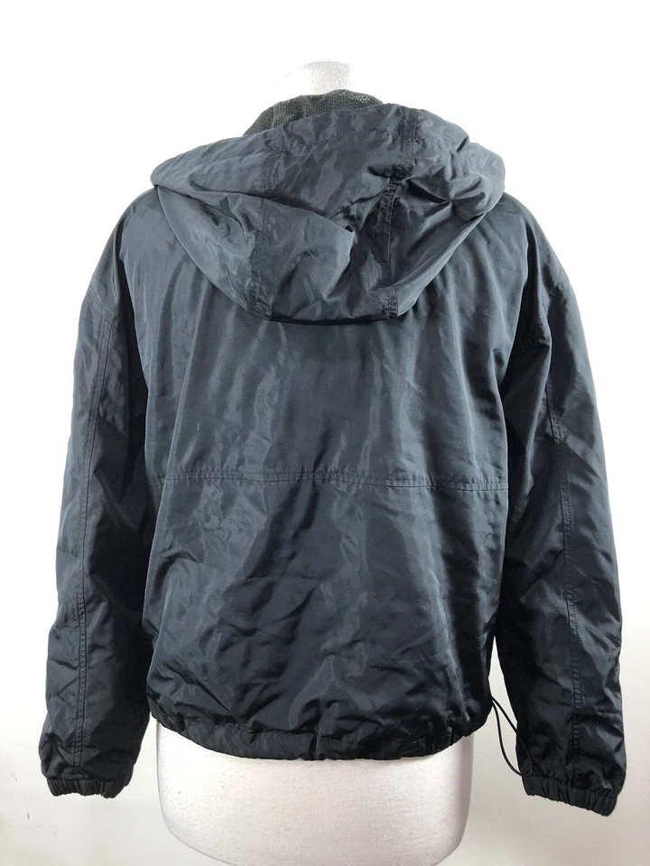 Chaqueta cortavientos Old Navy Active con capucha negra para mujer talla XS bolsillos Foto 3 de 4