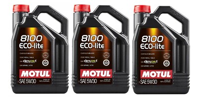 Motul 8100 ECO-LITE 5W30 - 15 Liters - Fully Synthetic Engine Motor Oil (3 x 5L)
