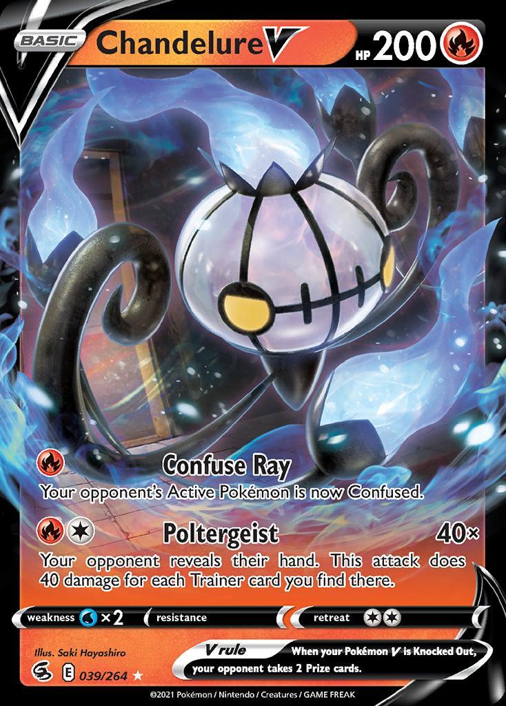 Pokemon Chandelure V (39/286) Fusion Strike NM HOLO