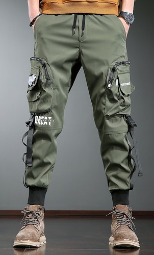 Mens Womens Cargo Pants With Strap 