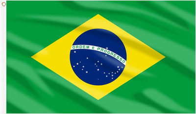 Brazil Flag 3X5 Ft, Large Brazilian Flags for outside - Double Side with Brass E