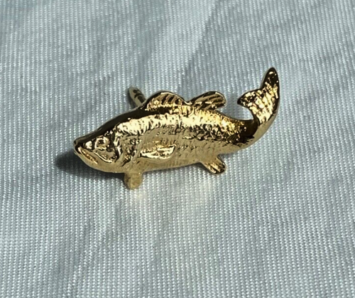Colibri 18 KT. Gold Electroplate Trout Tie Hat Baseball Cap Jean Jacket Pin - Picture 5 of 24