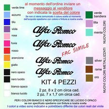 ADESIVI 4 PEZZI SCRITTA ALFA ROMEO COMPATIBILE PINZE FRENI VINILE PRESPAZIATO