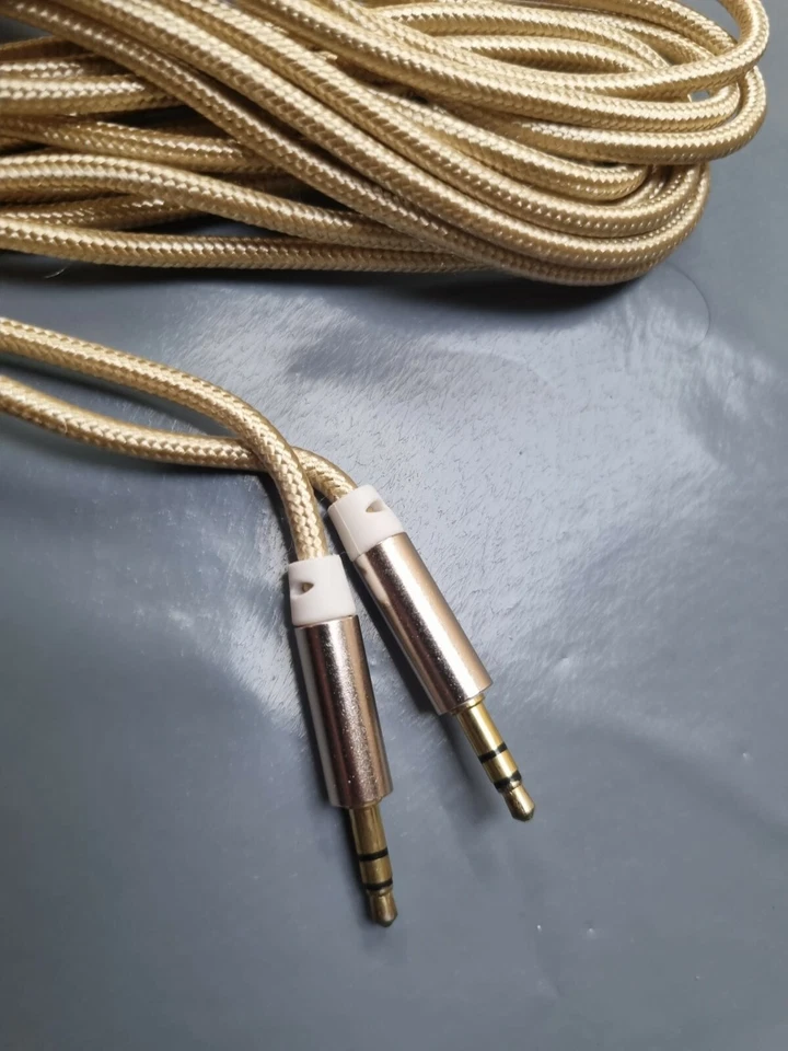 Aux Audio Auxiliary Cable 2M Strong Braided 3.5mm Jack to Jack Stereo Plug Lead - Image 4 of 4