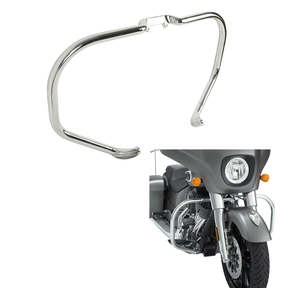 Chrome Engine Guard Crash Bar Fit For Indian Chieftain 14-25
