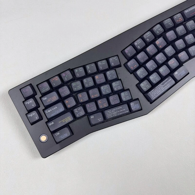 Mechanical Keyboard XDA Profile Sublimated Keycaps 128Pcs Black for Programmers and Typists