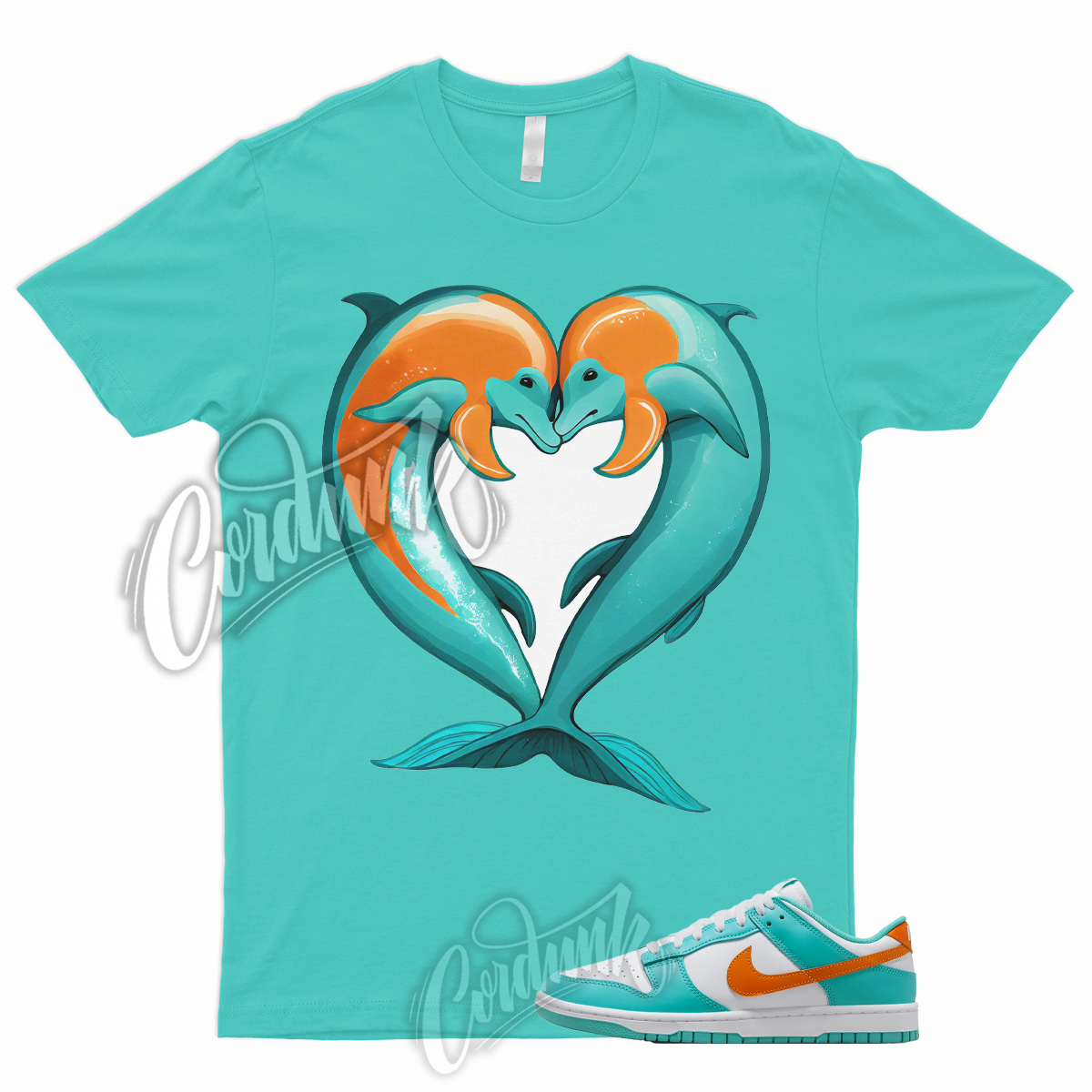 D3 T Shirt Dunk Miami Low White Cosmic Clay Cactus Teal Orange Dolphin Aqua  | eBay