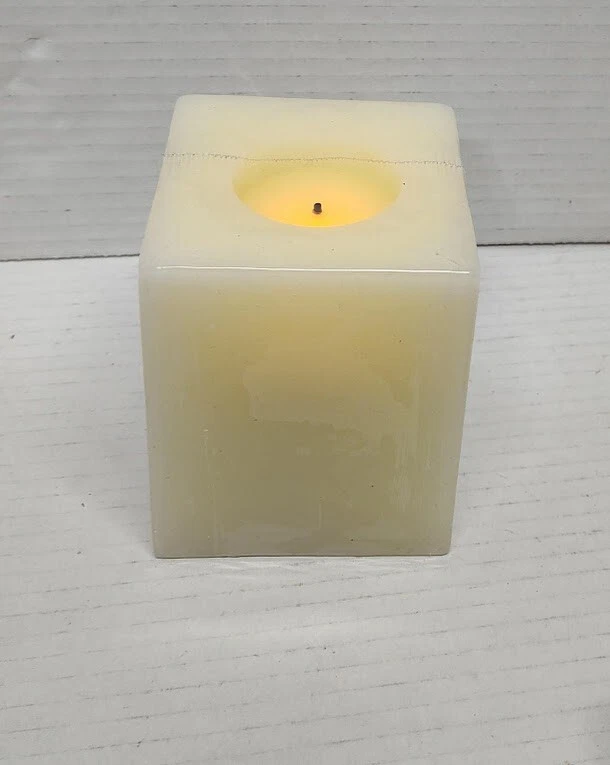 3 Rectangle Battery Light Scented Candles Vanilla Takes 2 C Batteries White - Image 4 of 4