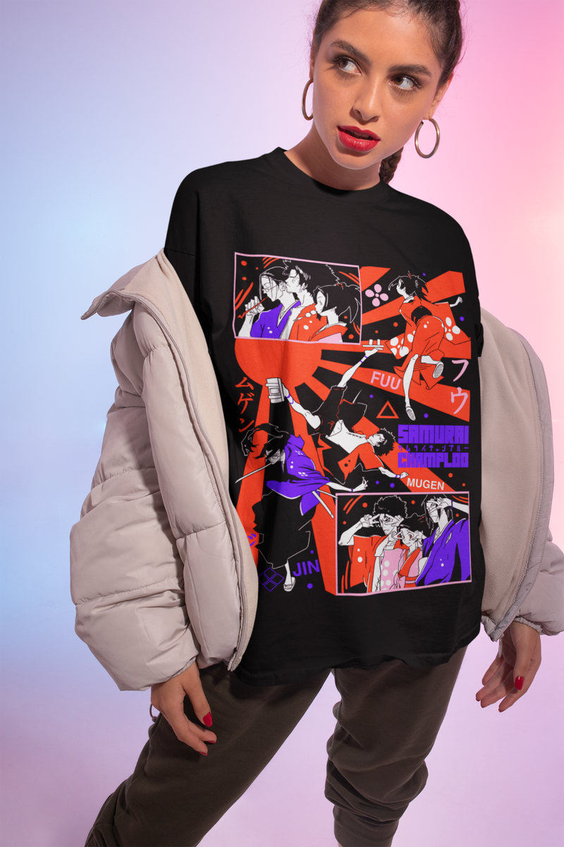 Samurai Champloo T-Shirt Anime Walk Mugen Jin Fuu Kasumi Exclusive