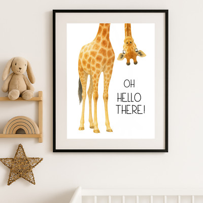Giraffe Poster Druck Kinderzimmer Bild Tier Wandbild Aquarell Kinderzimmer