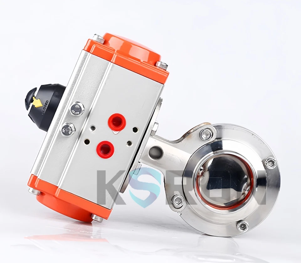 3-дюймовый санитарный сварной пневматический дроссельный клапан пищевого класса Ø76 мм SS316 - Изображение 2 из 4