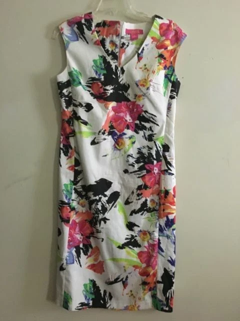 Catherine Size 8 Floral Green Pink Orange Purple Dress Women Cotton Blend |  eBay