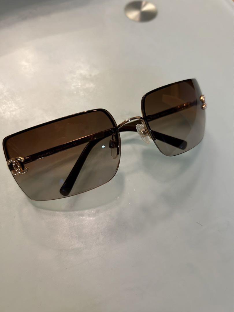 CHANEL Sunglasses 4092-B rhinestone Coco mark black Gradation with case  used