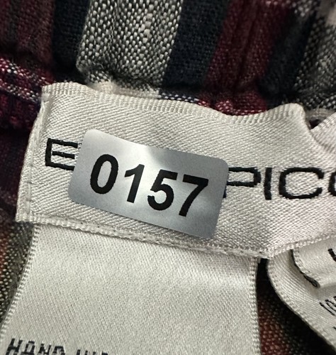 Pantalones capri vintage años 90 a cuadros de lino ajuste fácil L relajado elástico cintura ultra alta - Imagen 13 de 13