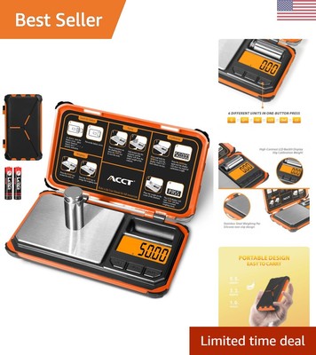 Pocket Scale - 200g Capacity, Digital Food Scale with LCD Display, 6 Units Co...