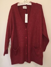 Aritzia Wilfred Bilbao Cardigan, Crimson Red, Size 3, Alpaca Wool Blend