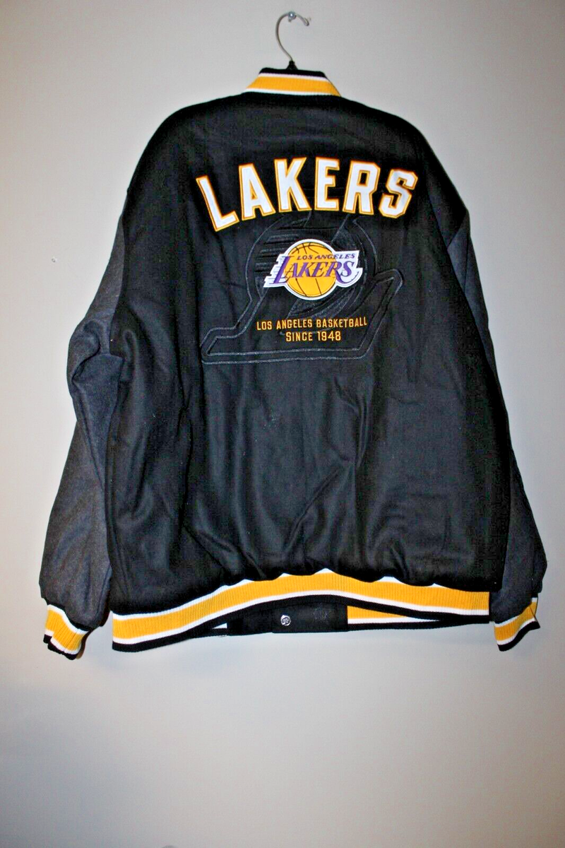 New NBA Los Angeles Lakers wool reversible embroidery heavy jacket