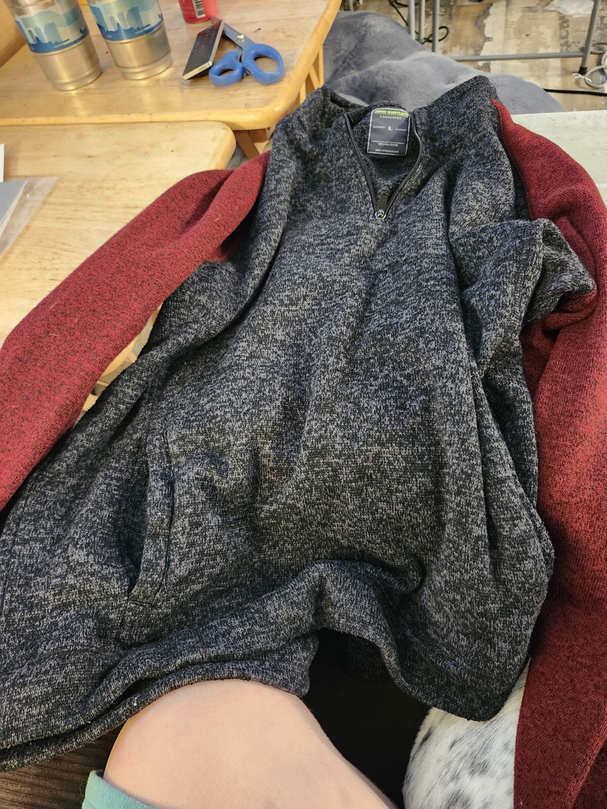 John Bartlett Consensus Gray Quarter Zip Sweater … - image 22