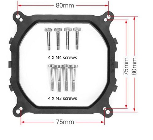 CPU Cooler Fan Bracket Desktop Socket Backplate for LGA 115X/1366/2011 Stand - Photo 7/9
