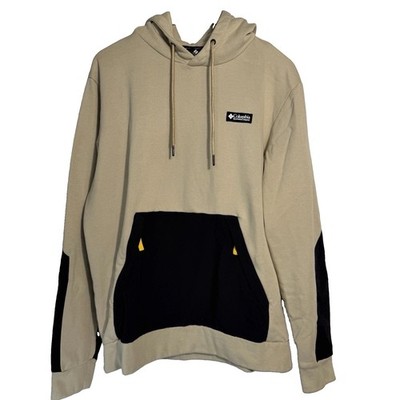 Columbia Ballistic Ridge Hoodie Mens L Beige Black Fleece Utility Gorpcore