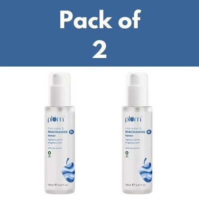 2 X Plum 3% Niacinamide & Rice Water Face Toner - With Rice Ferment  150ml