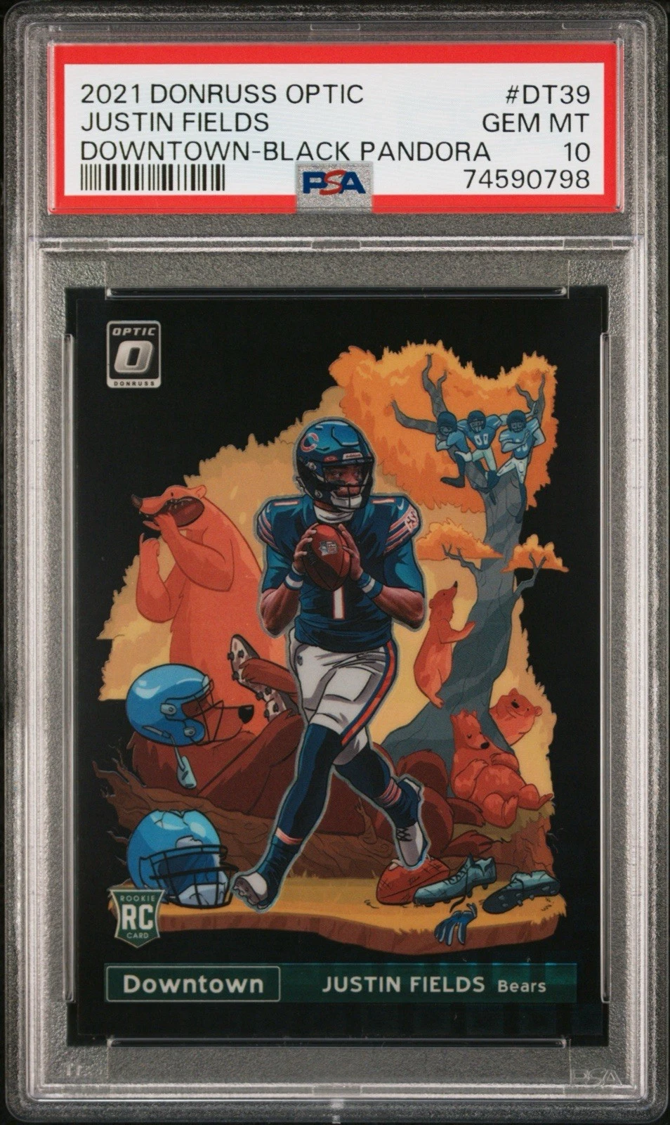 Justin Fields Panini Donruss Optic Downtown #DT39 Black Pandora