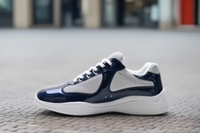 PRADA America's Cup silver-blue Men's sneakers